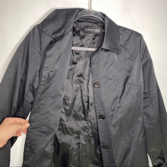 Kenneth Cole Black Sateen Trench - Picture 7 of 15